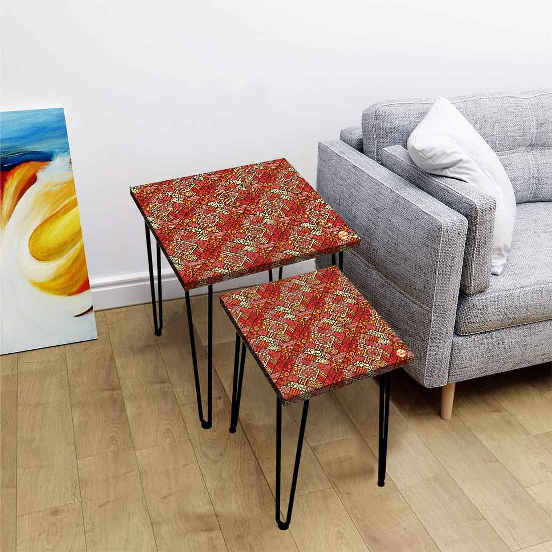 Designer Nesting Tables Tea & Coffee End Table for Living Room - Indian Ethnic - Image 2