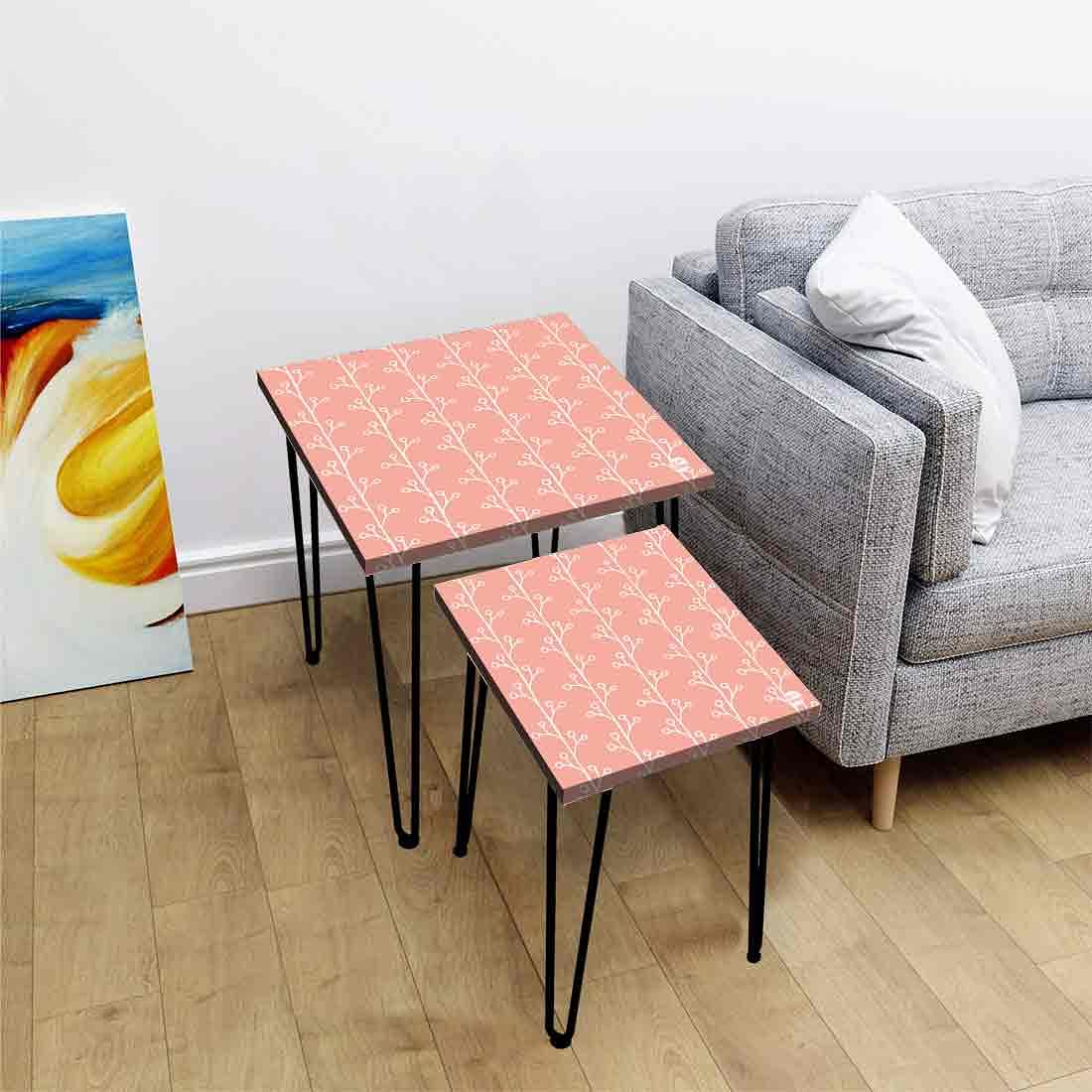 Nesting Table Set of 2 Nest of Tables Coffee for Living Room - Branches - Image 2