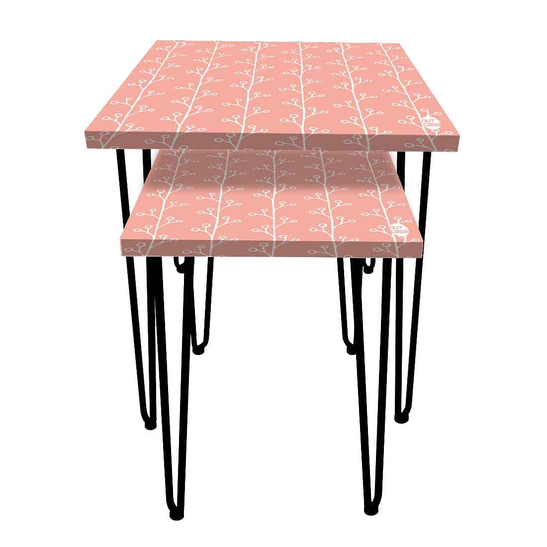 Nesting Table Set of 2 Nest of Tables Coffee for Living Room - Branches - Image 4