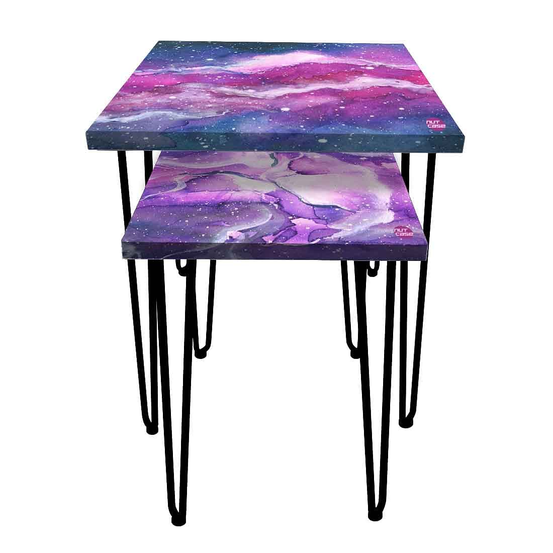 Nesting Tables for Living Room Office & Balcony Set of 2 - Space Purple - Image 4