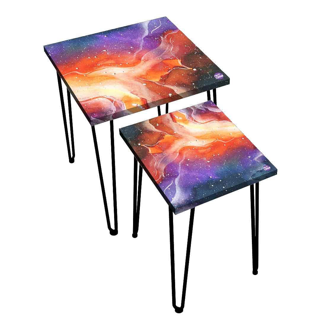 Nesting Tables Coffee Table for Living Room Balcony Set of 2 - Space