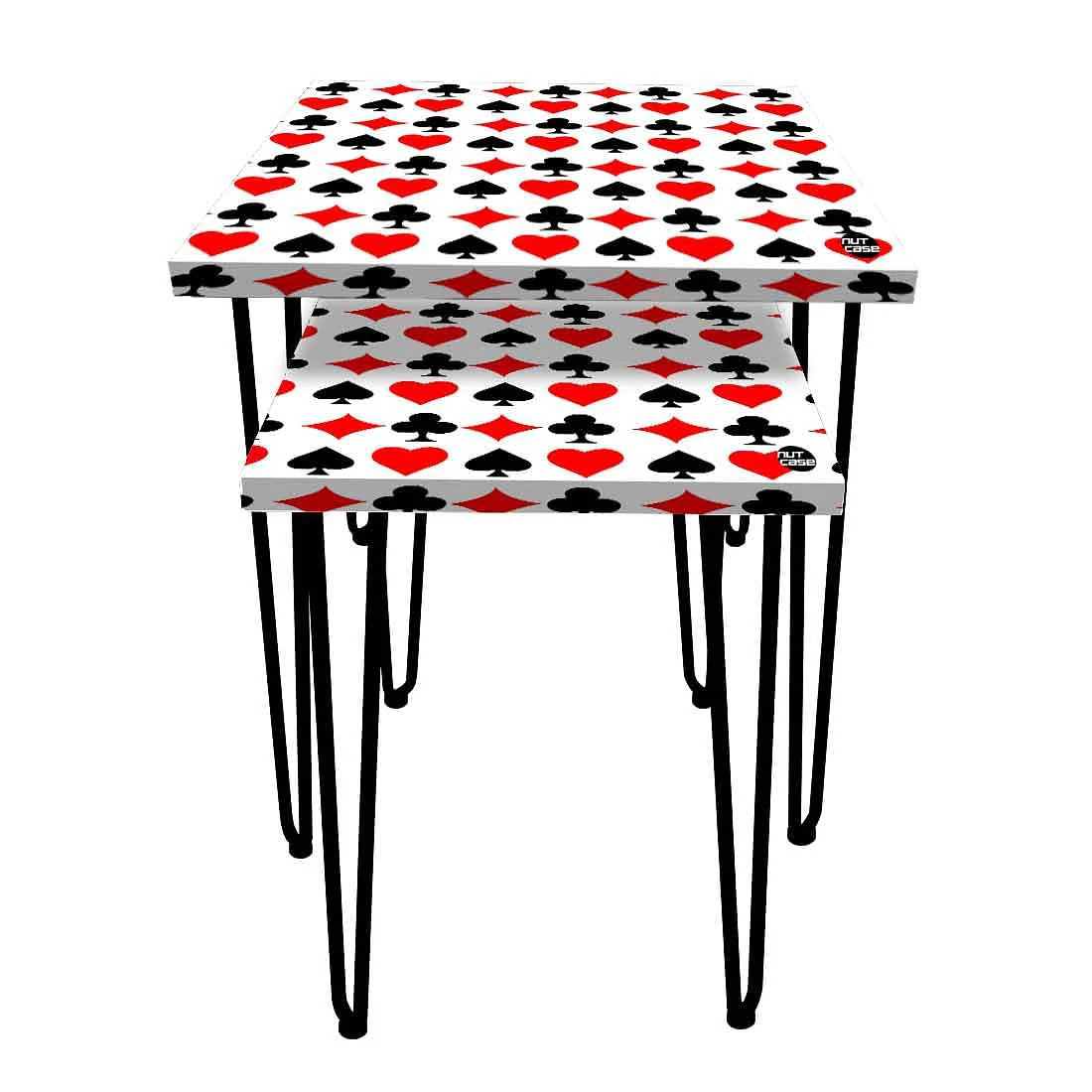 Designer Side Table for Living Room Nest of Tables Set Of 2 - Poker Card - Image 4