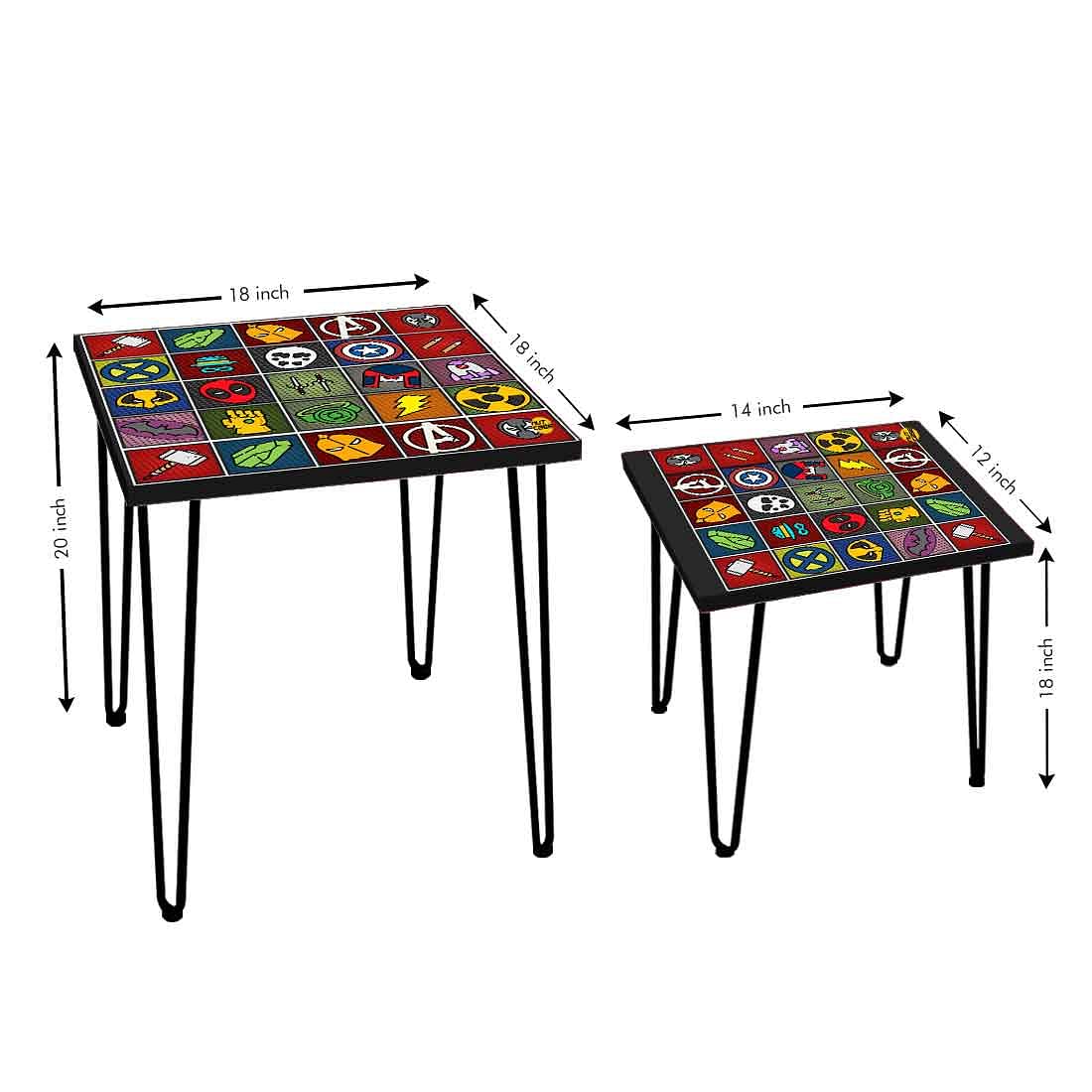 Modern Nest of 2 Coffee Tables for Living Room Balcony - Hero Icon - Image 3
