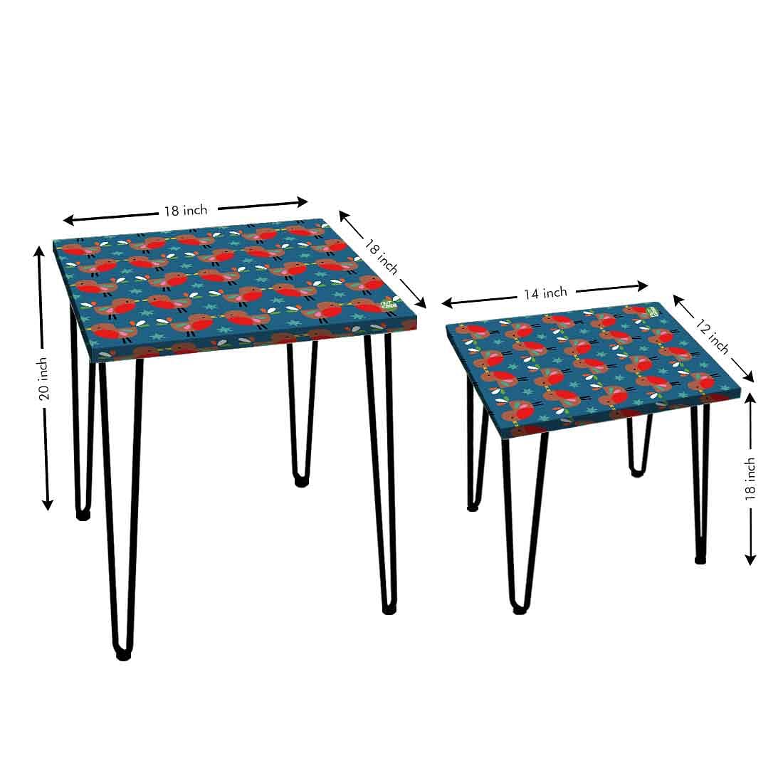 Nesting Tables Set Of 2 Nest of Tables for Living Room - Cute Birds - Image 3