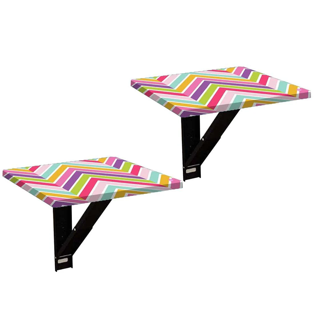 Folding Wall Mount Side Table- Pastels Chevron - Image 11