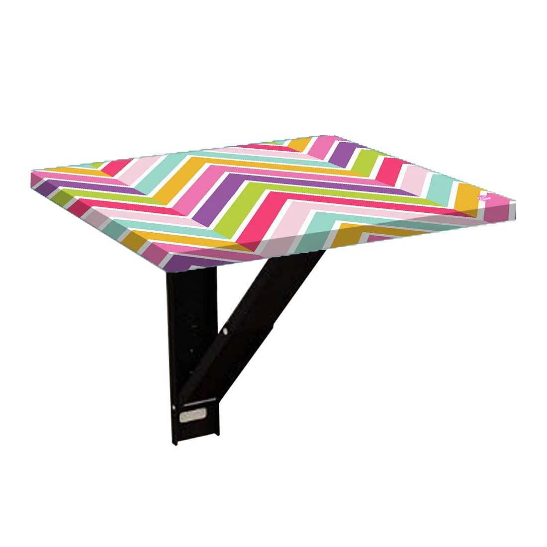 Folding Wall Mount Side Table- Pastels Chevron - Image 6