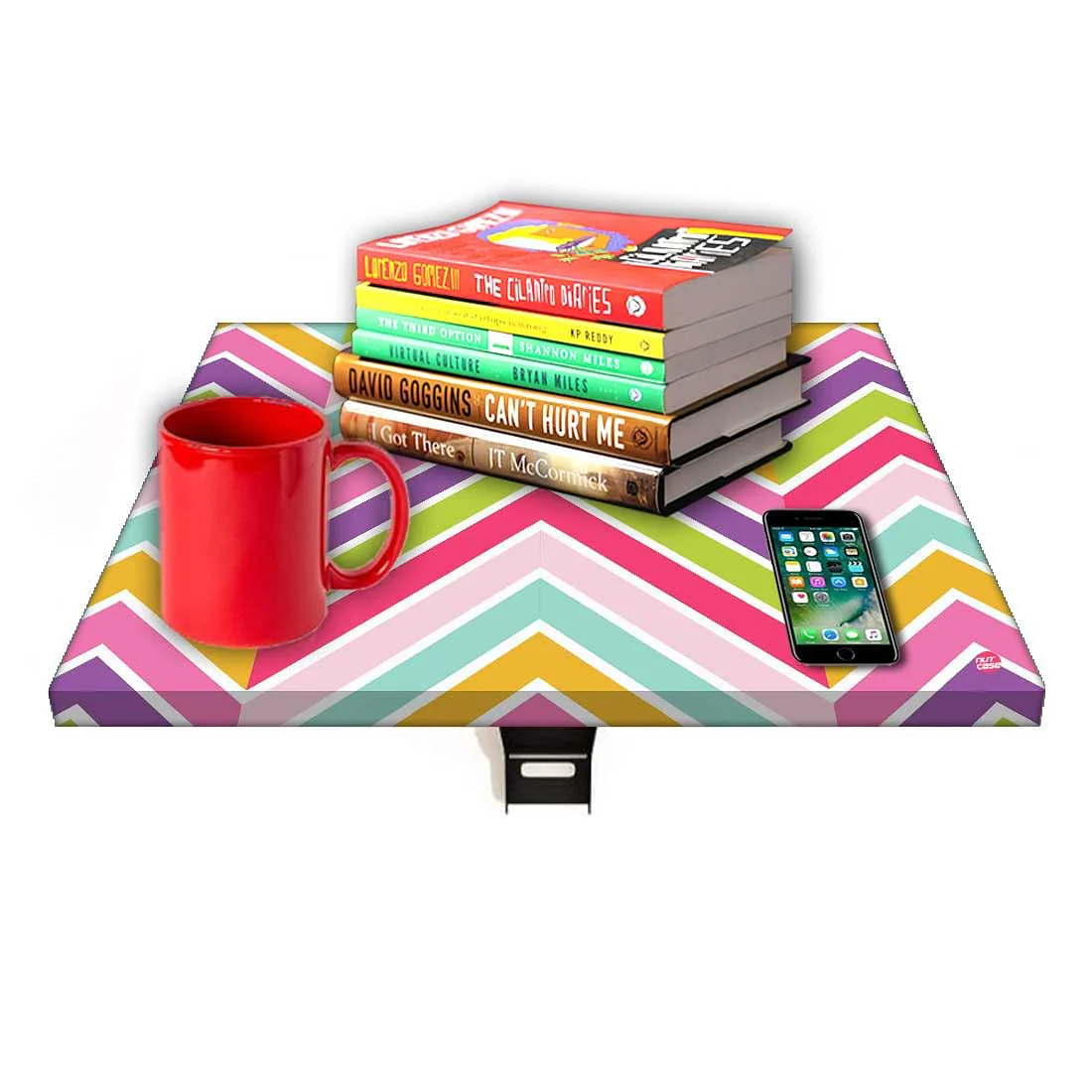 Folding Wall Mount Side Table- Pastels Chevron - Image 7