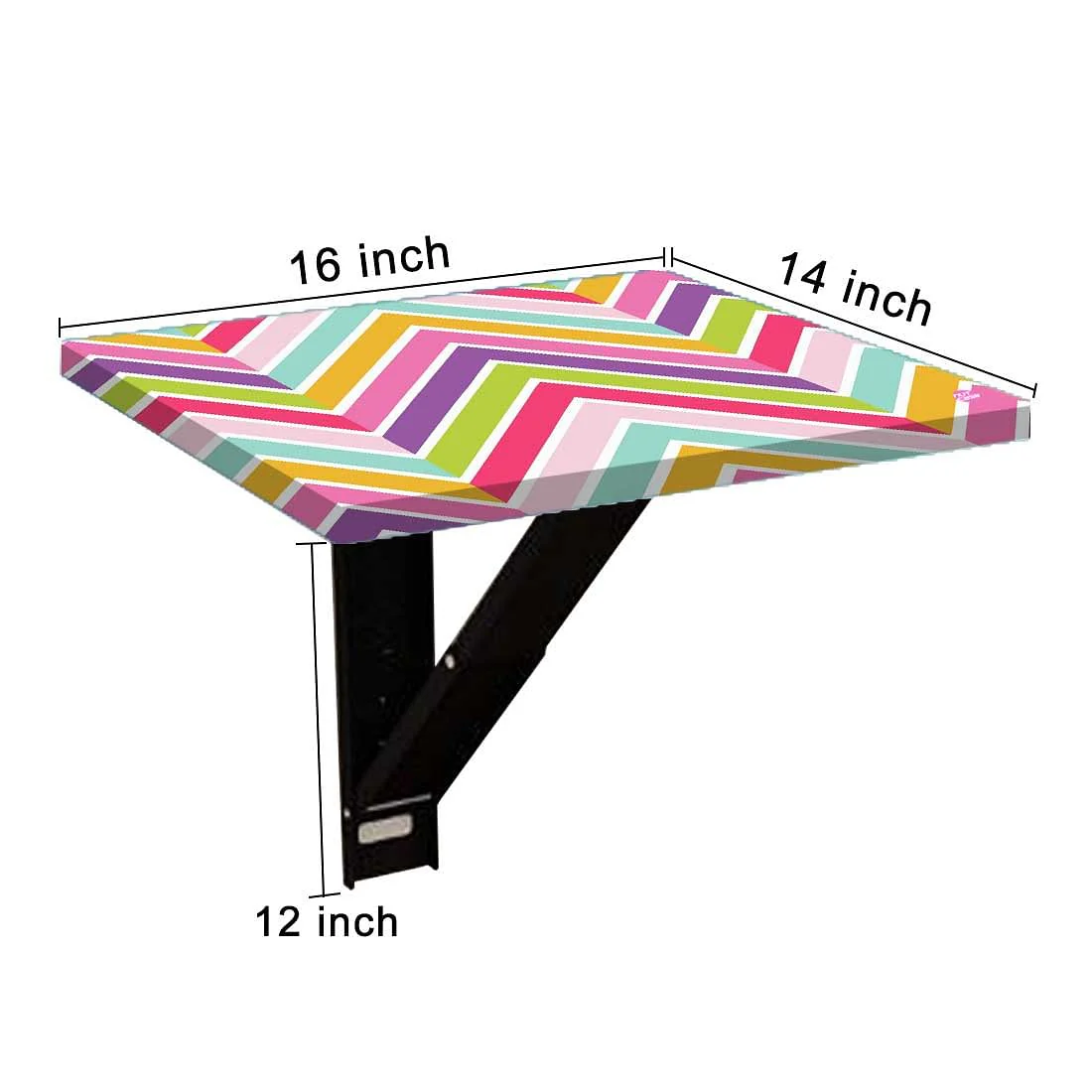 Folding Wall Mount Side Table- Pastels Chevron - Image 9