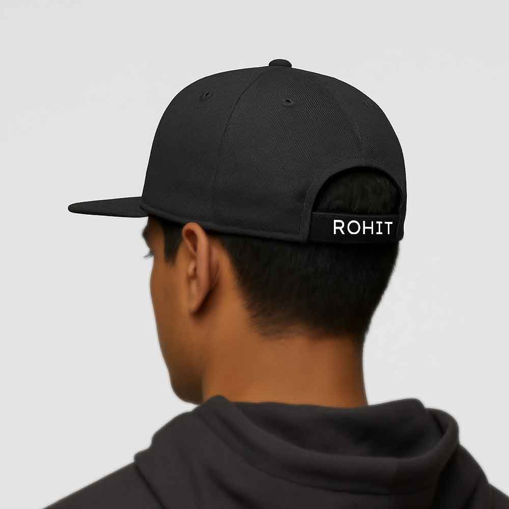Nutcase Black Hip Hop Cap – Personalized Flat Brim Swag Cap for Men - Image 5