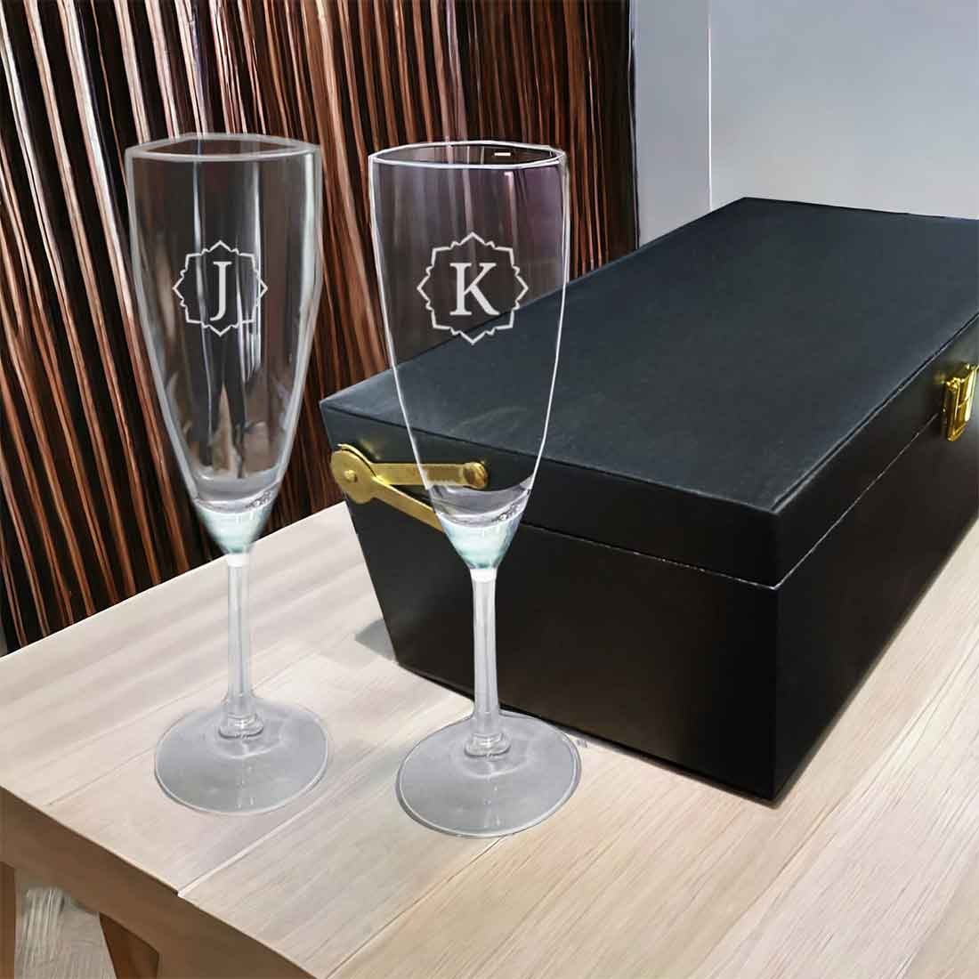 Nutcase Champagne Glasses with Name - Personalized Engraved Flute Glasses - Image 16