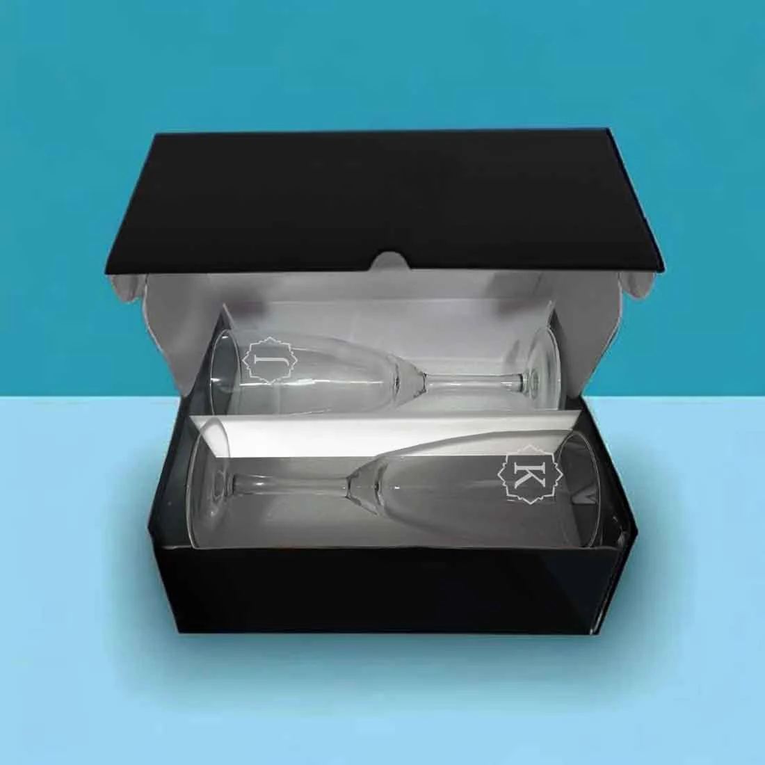 Nutcase Champagne Glasses with Name - Personalized Engraved Flute Glasses - Image 8