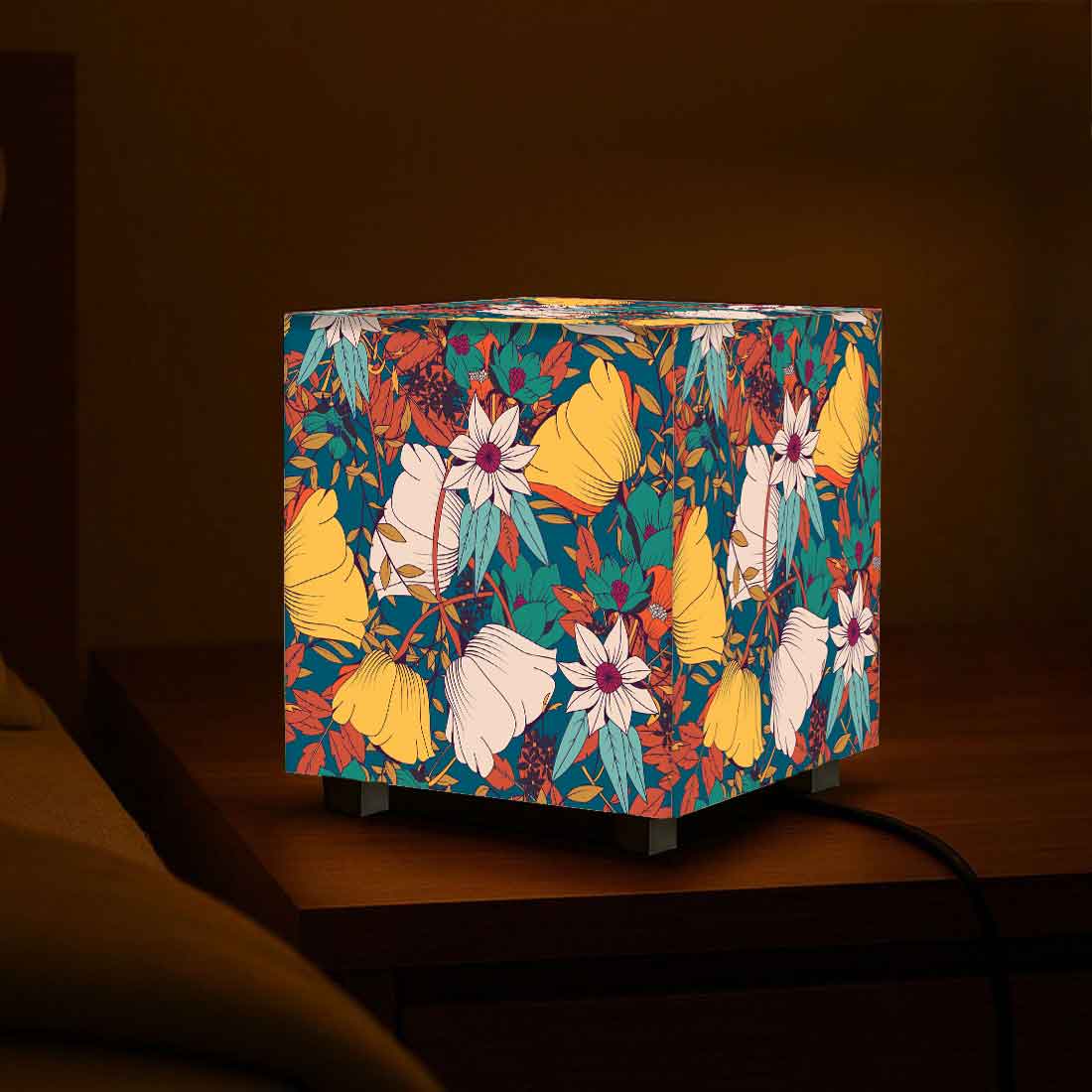 Nutcase Cube Lamp for Bedroom – Mini LED Lamps for Home - Floral - Image 10