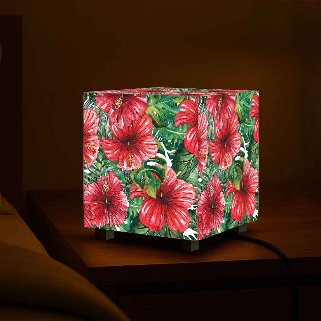 Nutcase Cube Lamp for Bedroom – Mini LED Lamps for Home - Floral - Image 12