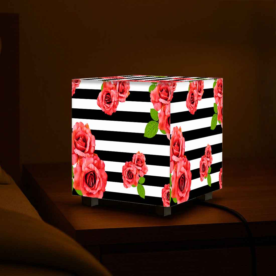 Nutcase Cube Lamp for Bedroom – Mini LED Lamps for Home - Floral - Image 13