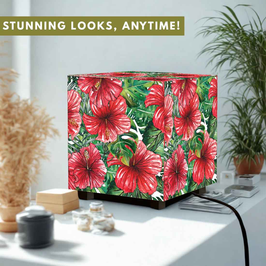 Nutcase Cube Lamp for Bedroom – Mini LED Lamps for Home - Floral - Image 6