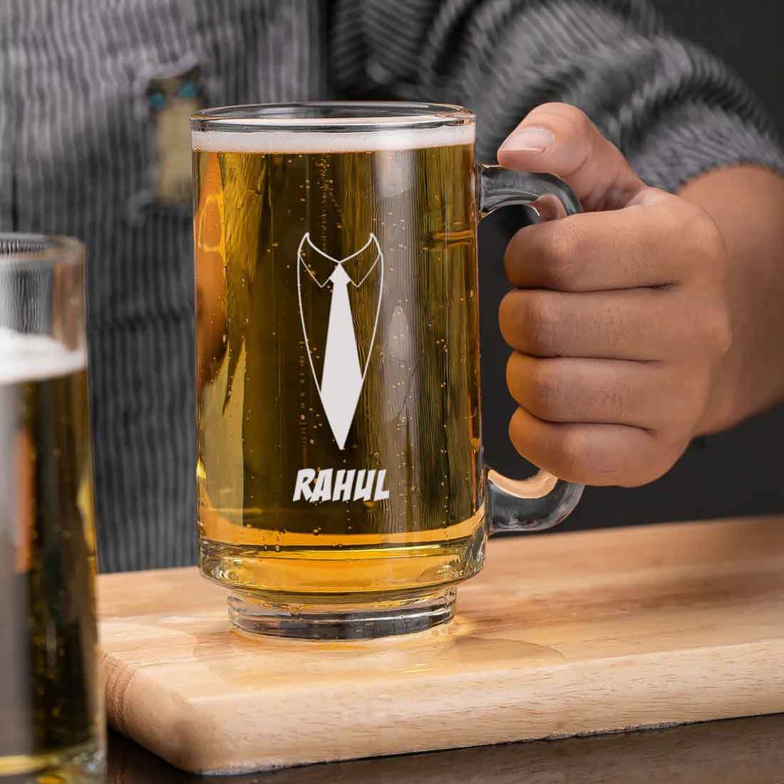 Nutcase Custom Glass Beer Mugs-Engraved Beer Cup with Name - Image 3