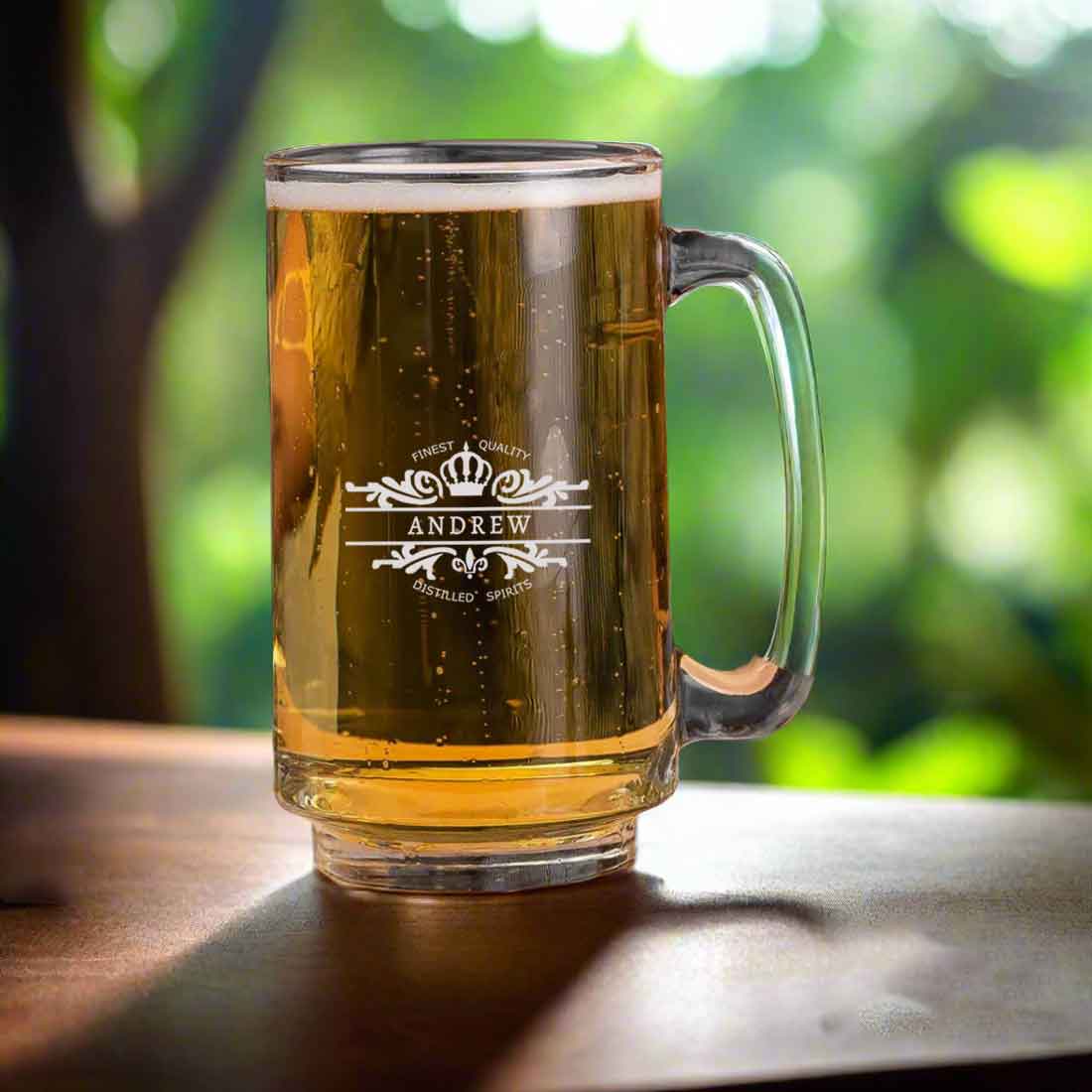 Nutcase Custom Glass Beer Mugs-Engraved Beer Cup with Initial, Name