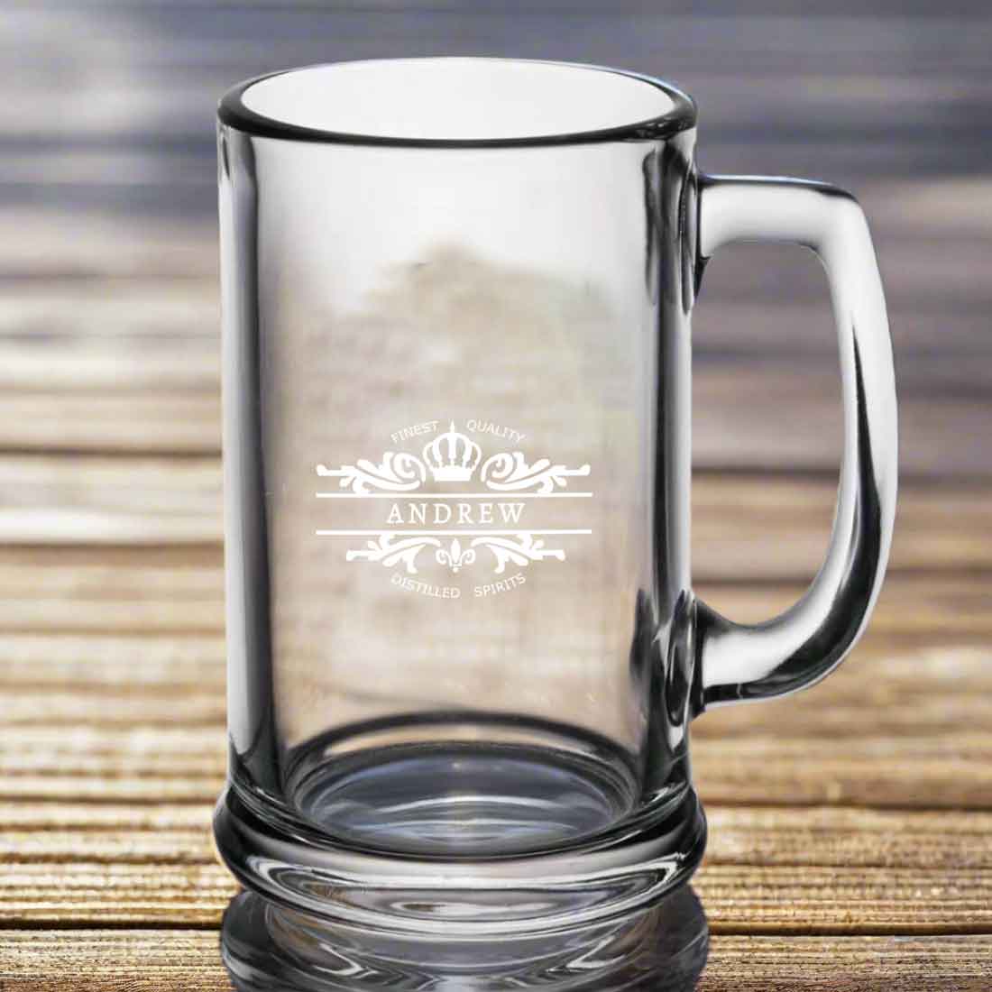 Nutcase Custom Glass Beer Mugs-Engraved Beer Cup with Initial, Name - Image 2