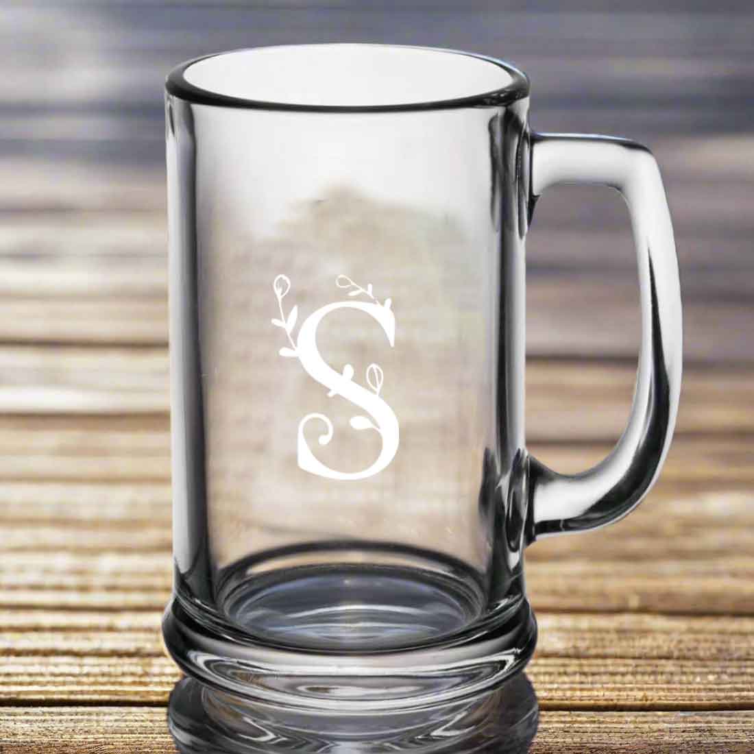 Nutcase Custom Glass Beer Mugs-Engraved Beer Cup with Initial - Image 2