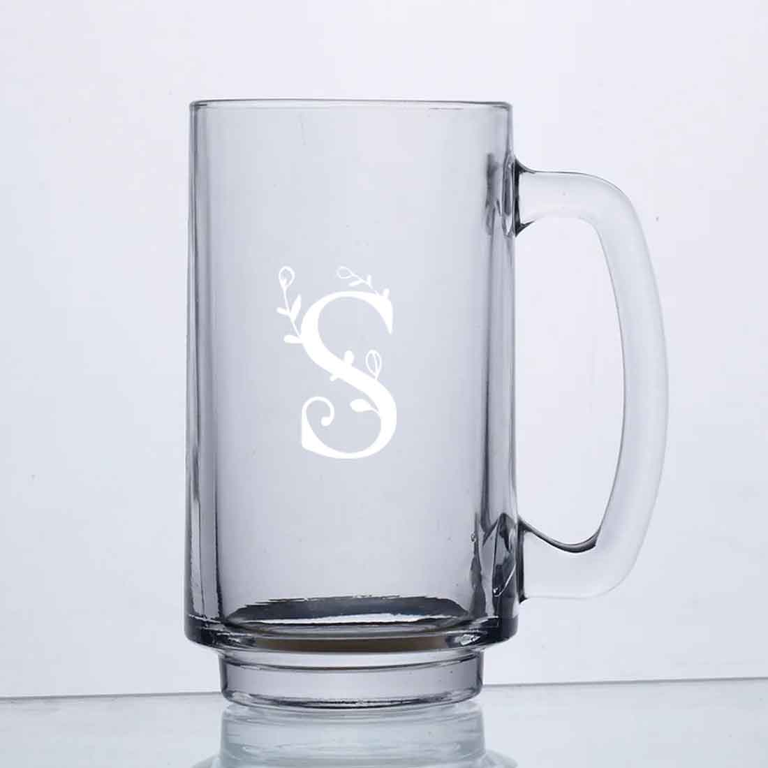 Nutcase Custom Glass Beer Mugs-Engraved Beer Cup with Initial - Image 3