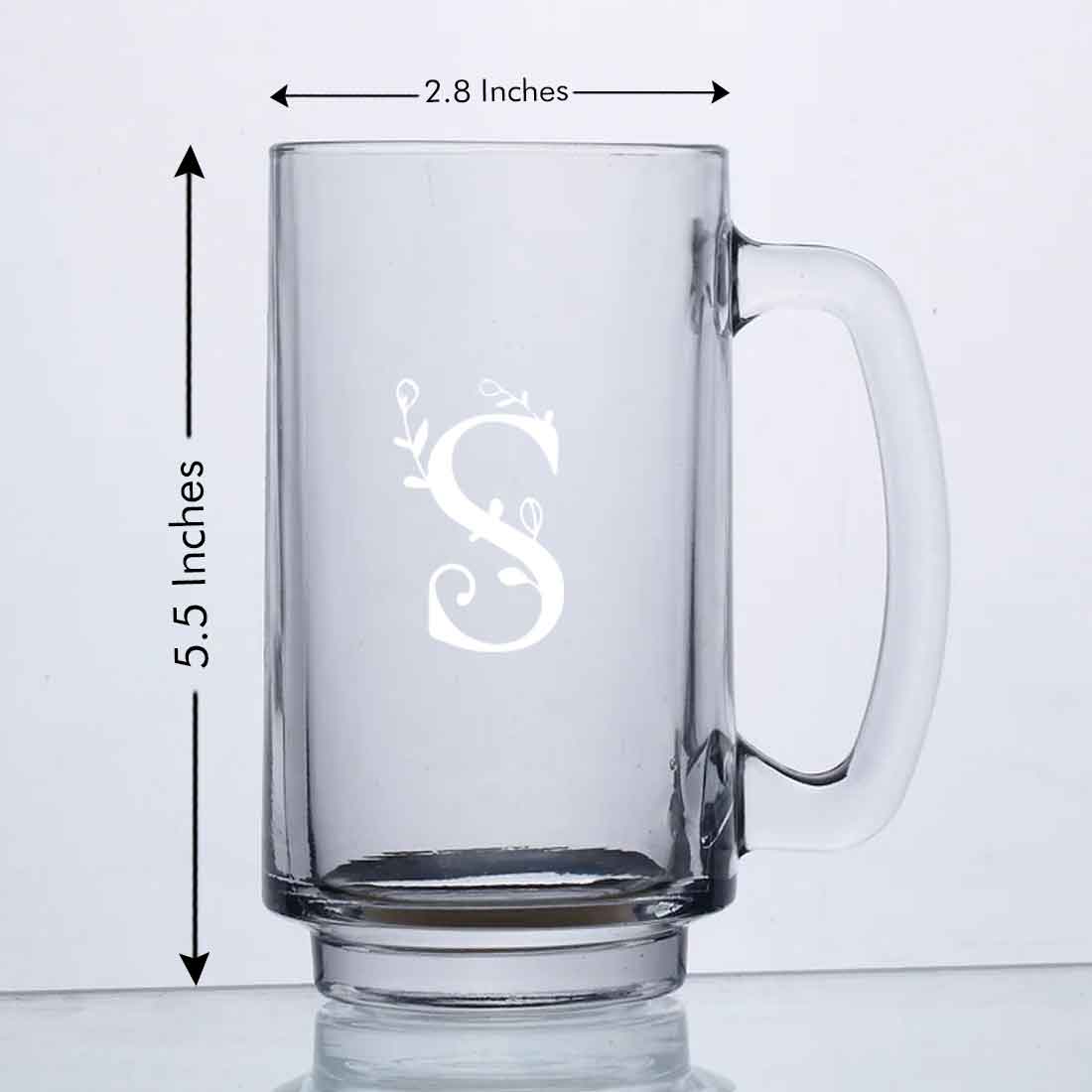 Nutcase Custom Glass Beer Mugs-Engraved Beer Cup with Initial - Image 5