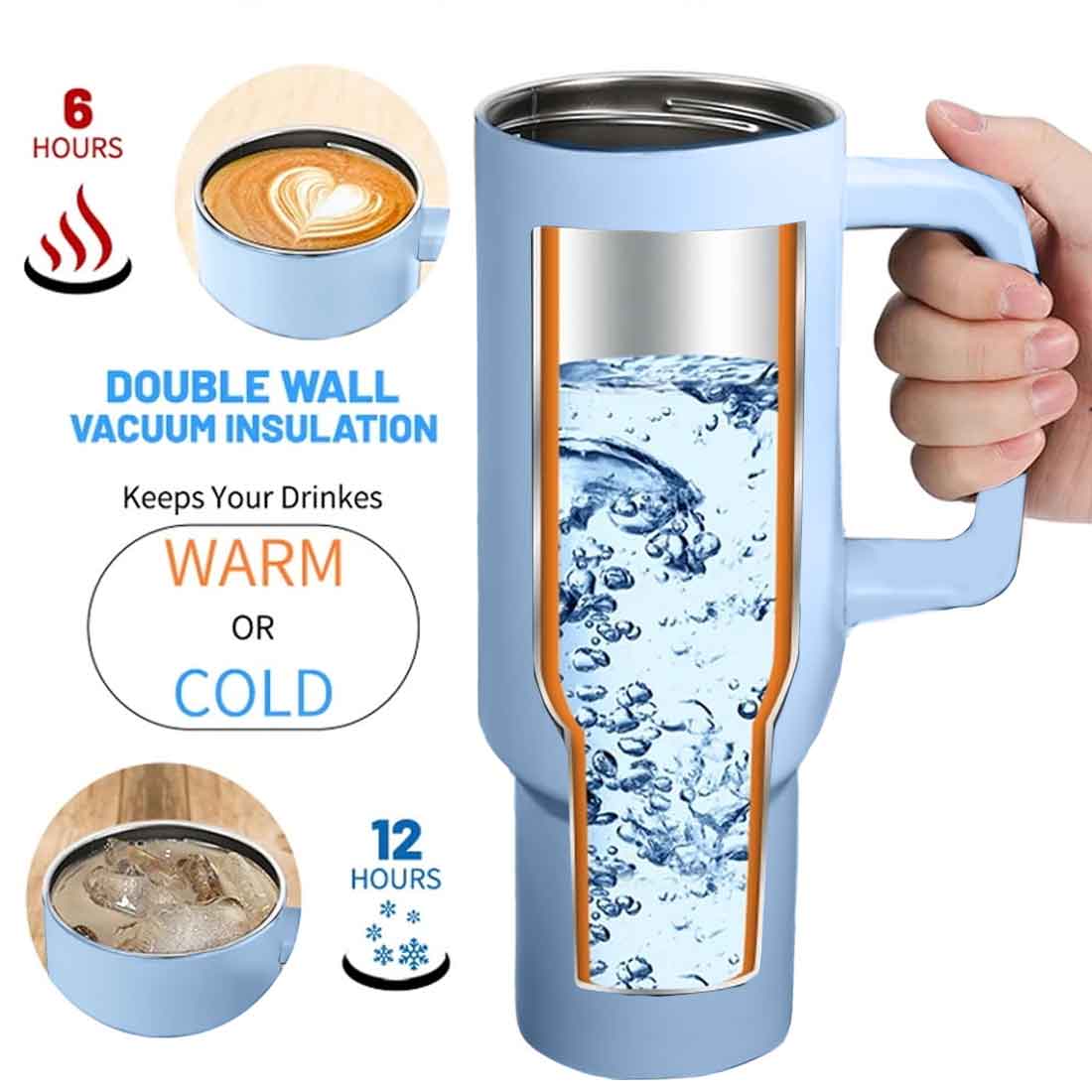 Nutcase Custom Tumbler with Straw and Lid - Large Travel Cups 1200ml - Image 13