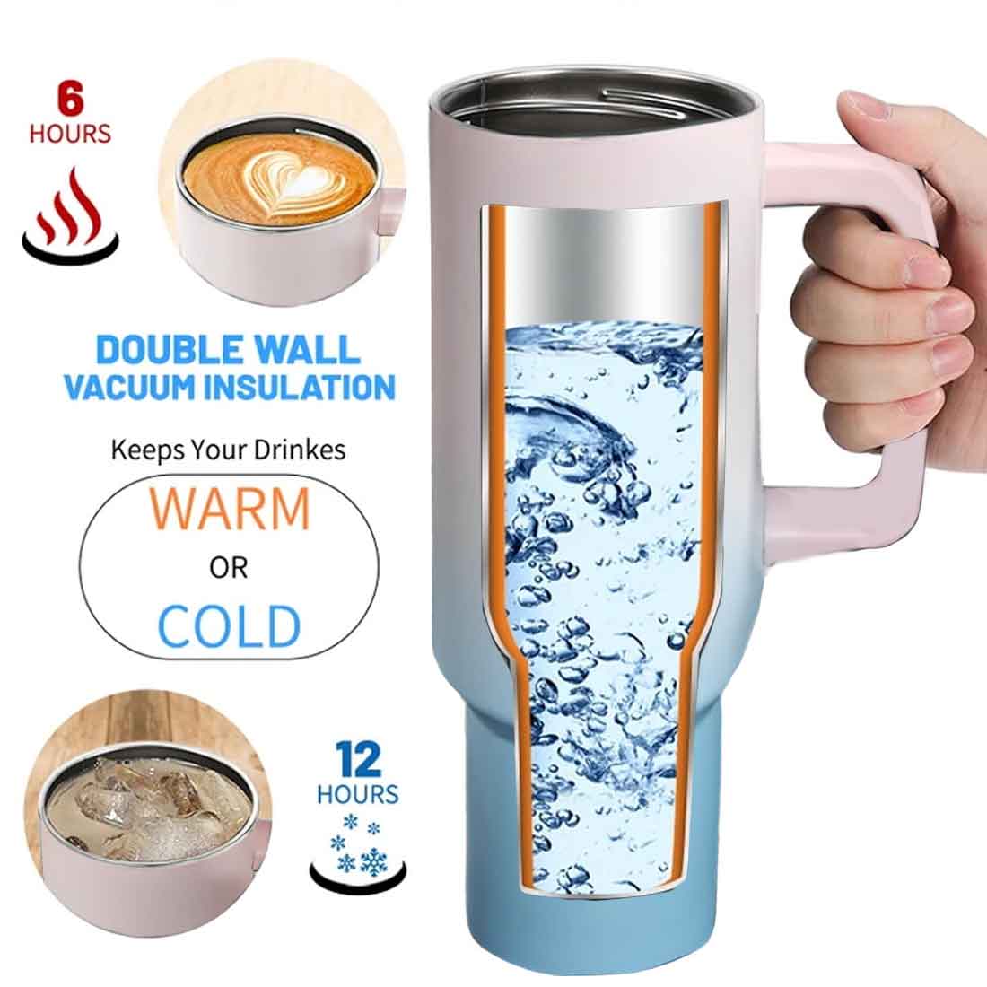 Nutcase Custom Tumbler with Straw and Lid - Large Travel Cups 1200ml - Image 18