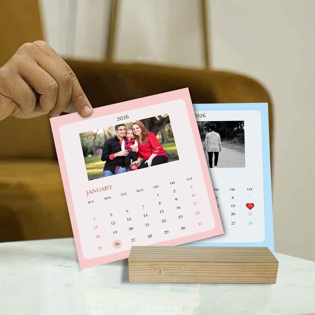 Nutcase Photo Calendar with Wooden Stand-Your Pics on Your Calendar - Image 3