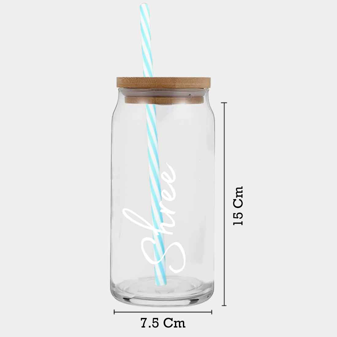 Nutcase Customized Can Shaped Glasses with Bamboo Lid and Straw - Image 16