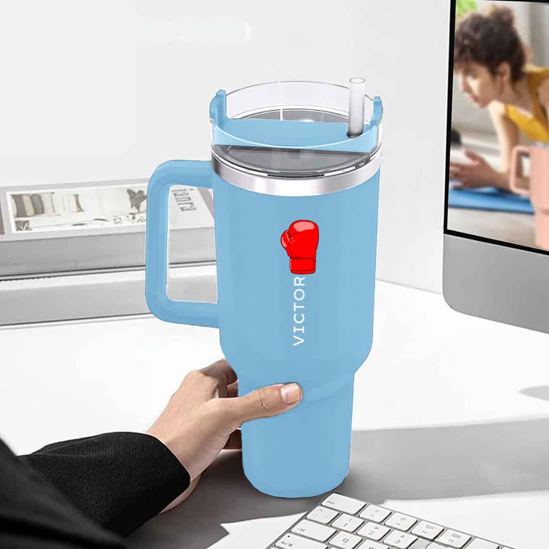 Nutcase Customized Coffee Tumbler with Straw 1200ml - Image 2