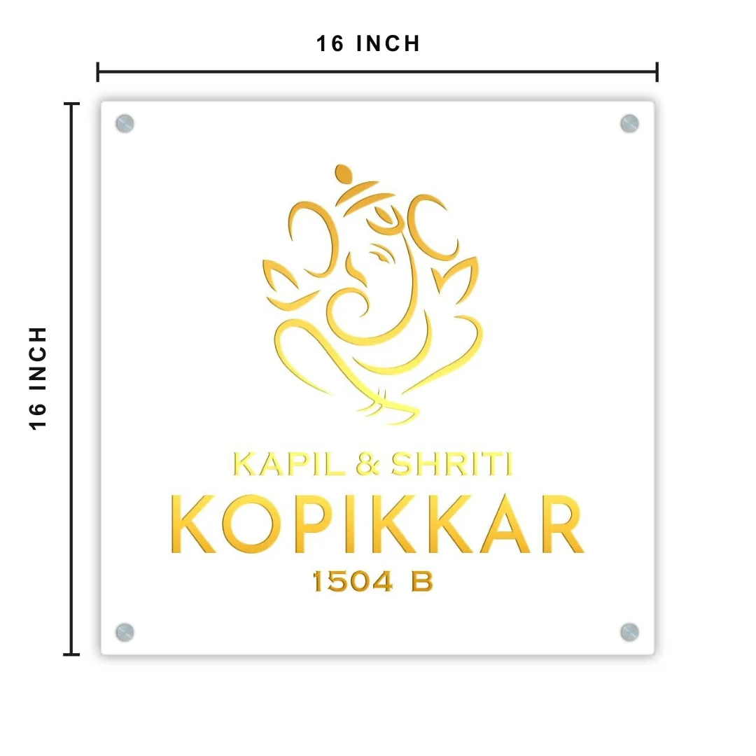 Nutcase Customized LED Name Plates-Lord Ganesha Name Plate with Light - Image 4