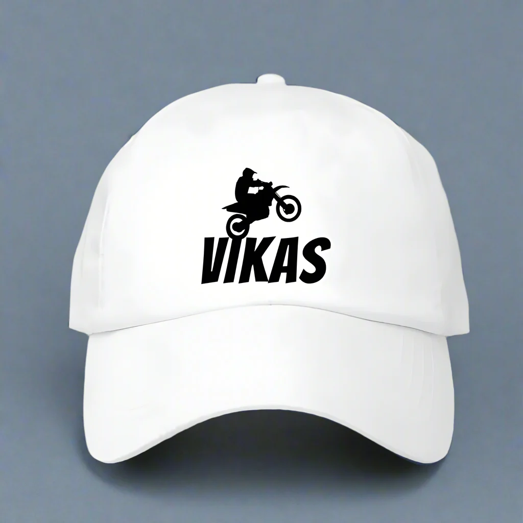 Nutcase Customized Name Cap - White Cap with Name for Bikers - Image 2