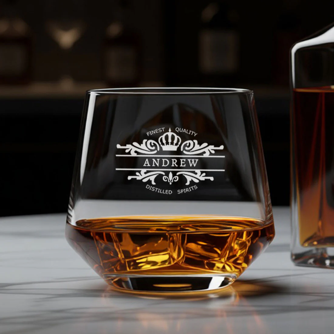 Customized Scotch Whiskey Drinking Glasses - Engraved Modern Whiskey Glass & Luxury Gift for Men - Image 6