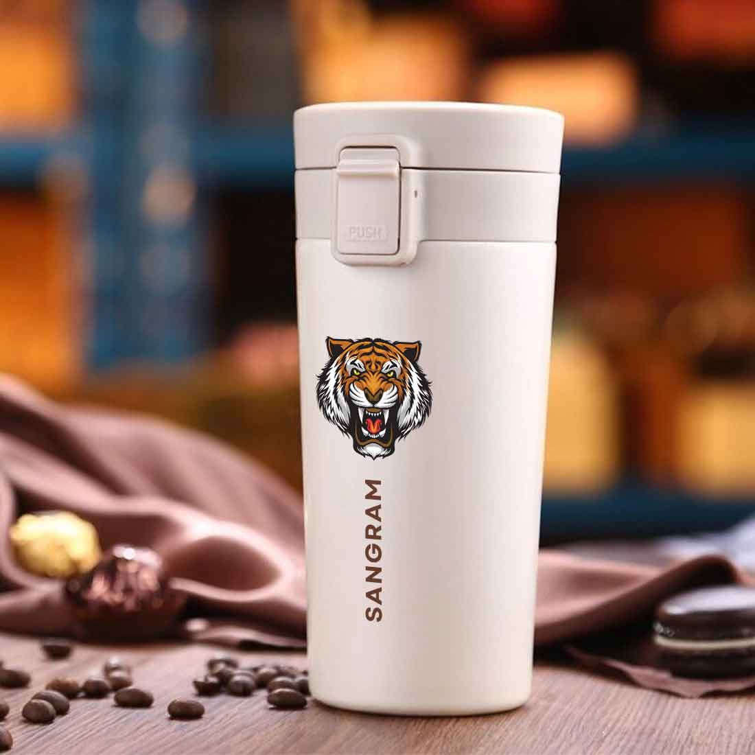 Nutcase Customized Stainless Steel Travel Mug 380ml BPA Free Insulated Coffee Tumbler- Tiger