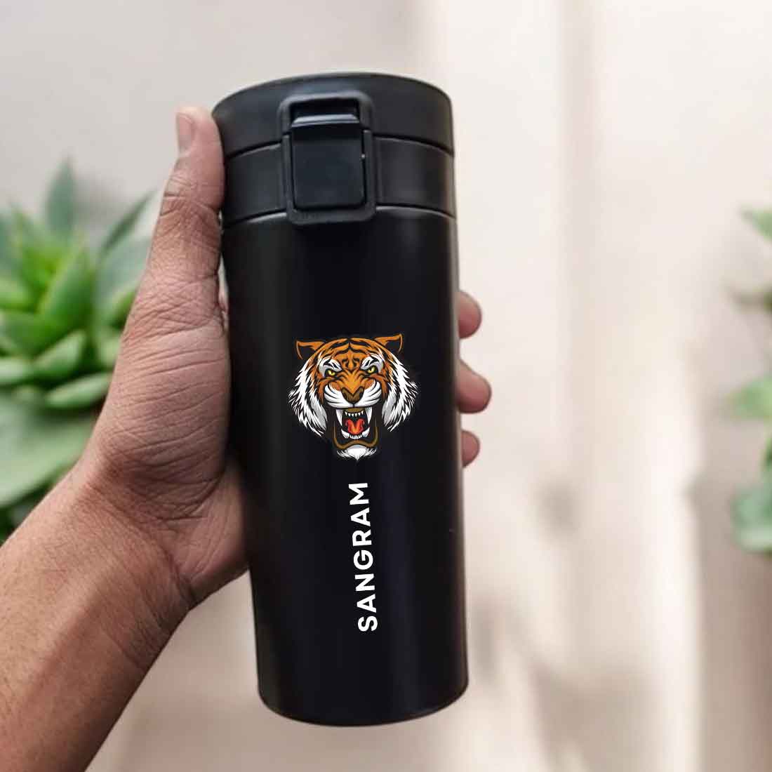 Nutcase Customized Stainless Steel Travel Mug 380ml BPA Free Insulated Coffee Tumbler- Tiger - Image 4