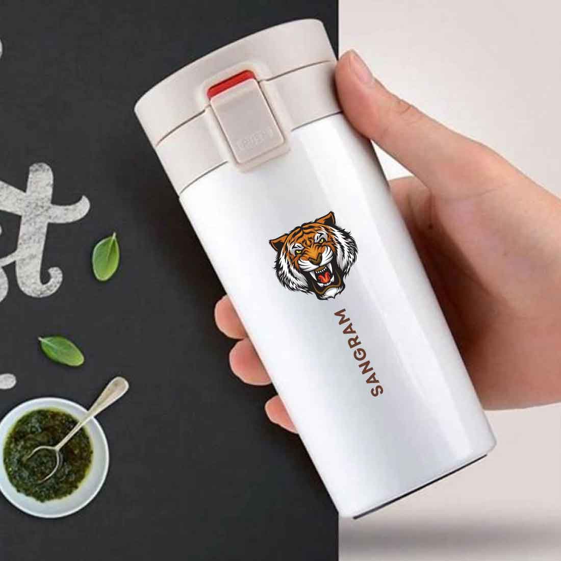 Nutcase Customized Stainless Steel Travel Mug 380ml BPA Free Insulated Coffee Tumbler- Tiger - Image 5