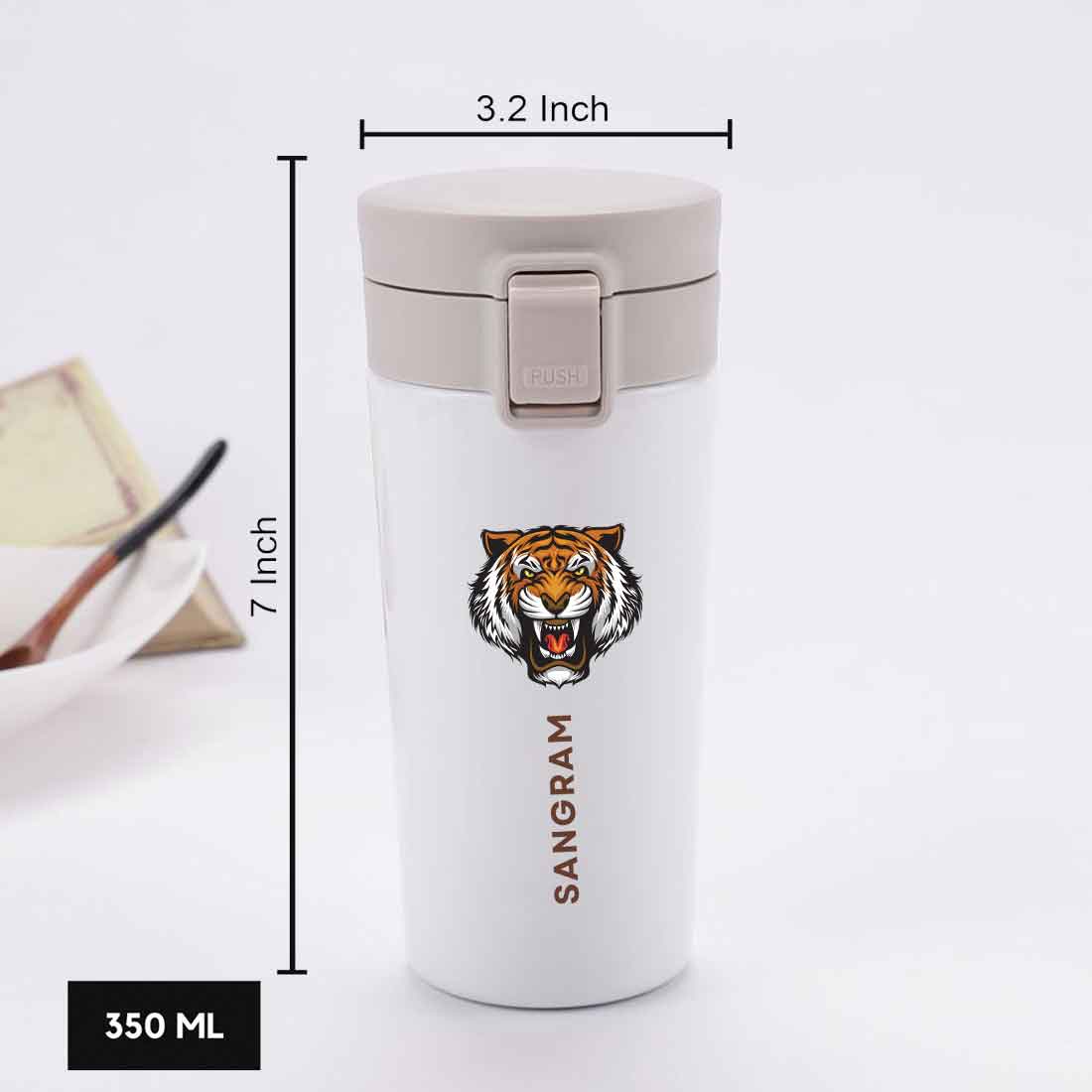 Nutcase Customized Stainless Steel Travel Mug 380ml BPA Free Insulated Coffee Tumbler- Tiger - Image 6