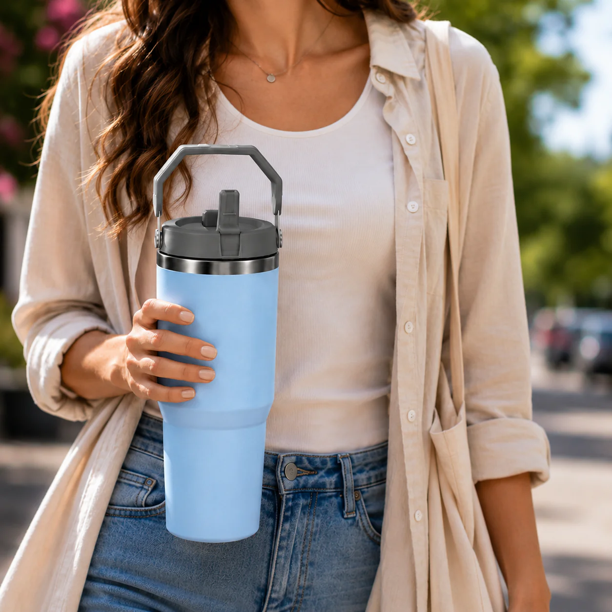 Nutcase Personalized Tumbler with Handle and Straw 900ml - Double Wall Vacuum Sipper Bottle - Image 18