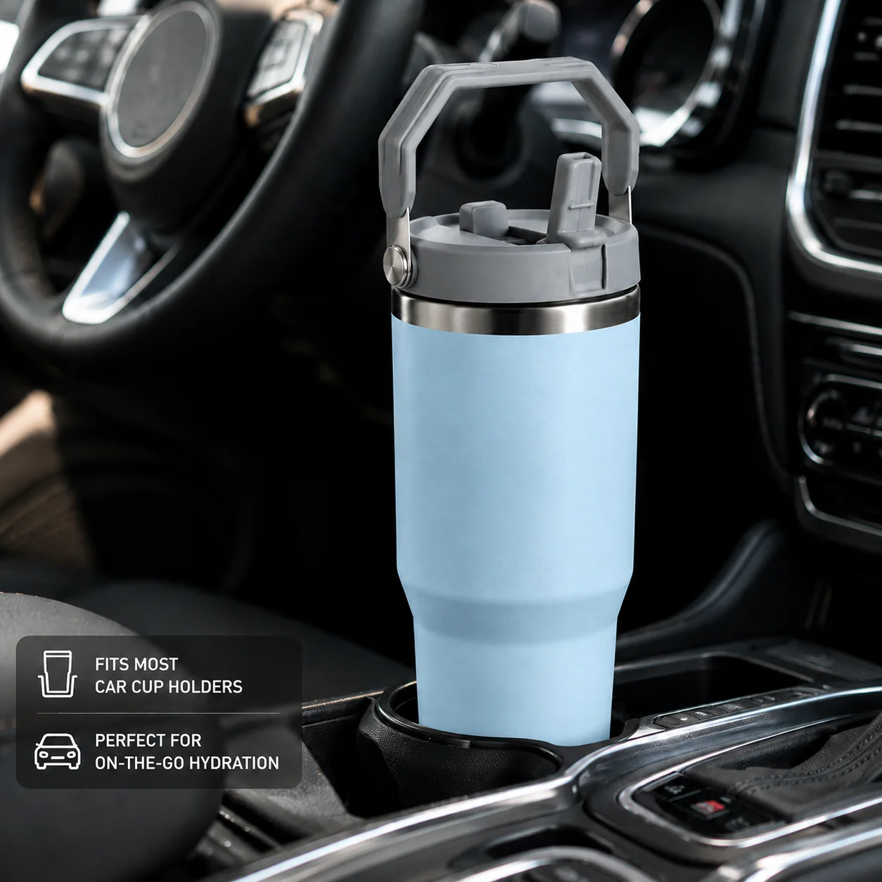 Nutcase Personalized Tumbler with Handle and Straw 900ml - Double Wall Vacuum Sipper Bottle - Image 17