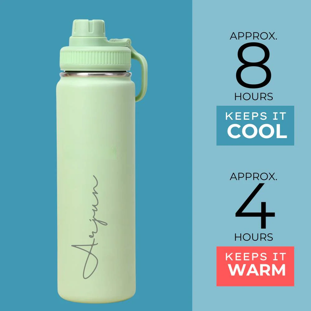 Nutcase Customized Water Bottle with Name 800ml Double Insulated Stainless Steel Bottles - Keeps Water Hot/Cold for Hours - Image 14