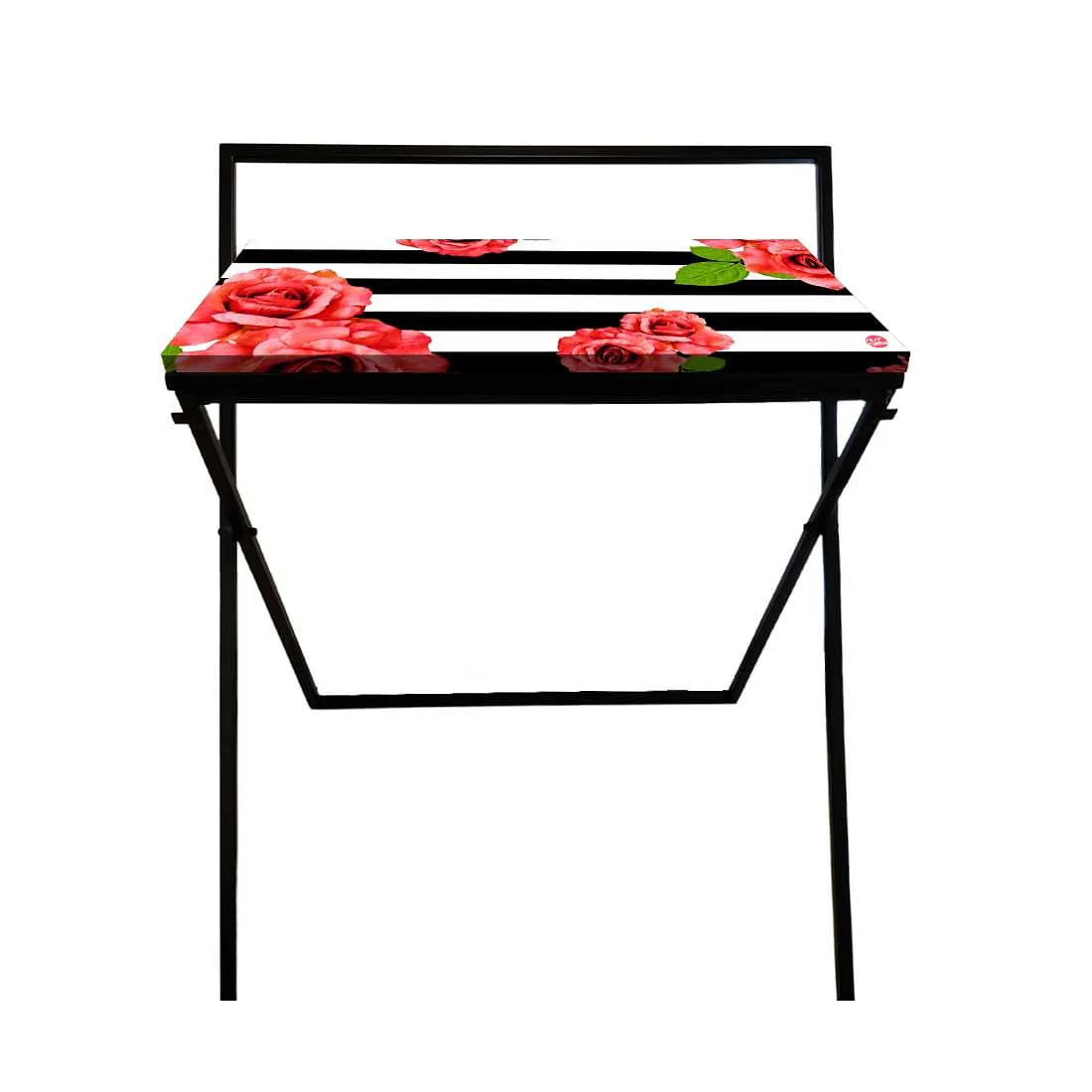 Best Foldable Computer Desk for Work From Home - Floral Stripes - Image 4
