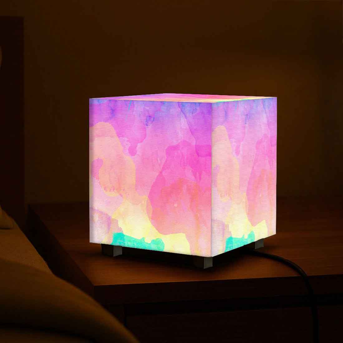 Nutcase Designer Table Lamps for Bedroom – Mini LED Cube Lamp for Home - Water Color - Image 7