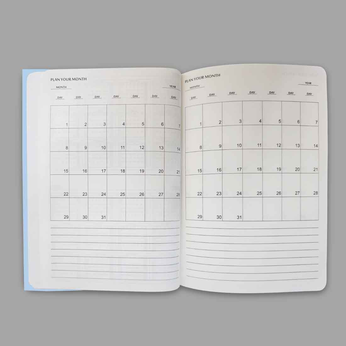 Nutcase Diary Personalized with Name, Initial - A5 Size Hard Cover Diaries with Calendar & Planner - Image 4