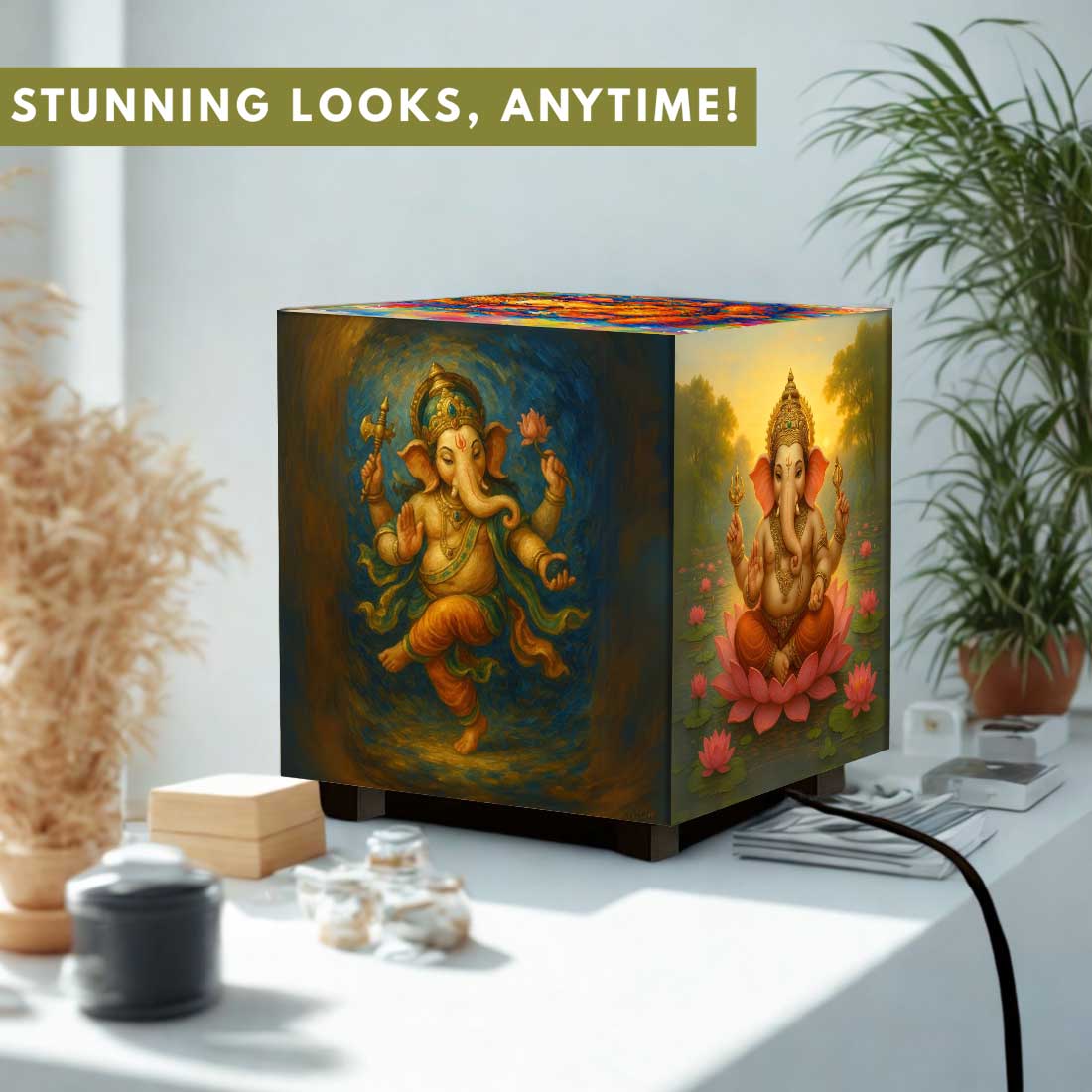 Nutcase Ganesha LED Light – Decorative Cube Lamp for Home, Temple & Gifting - Image 2