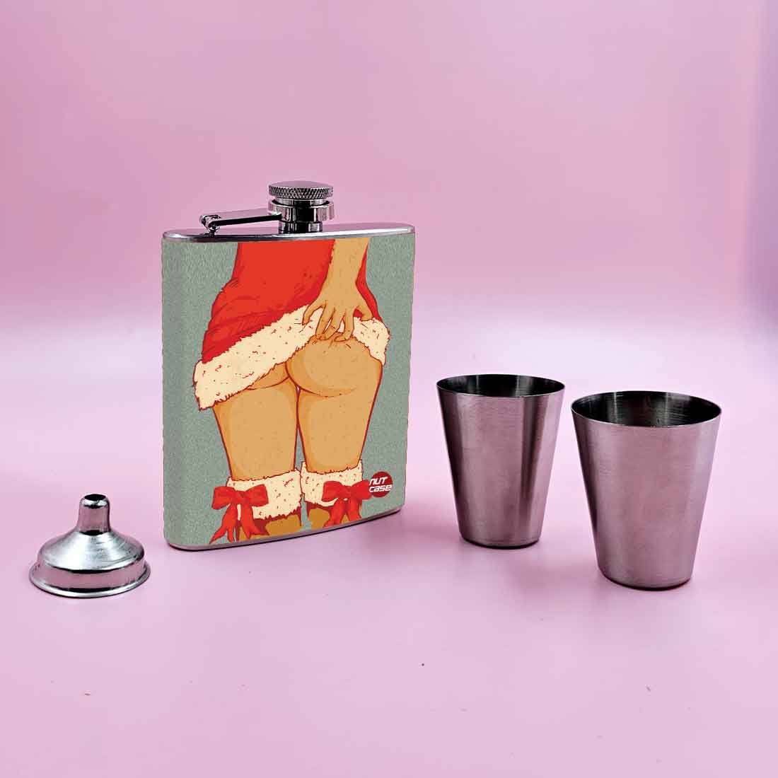Nutcase Hipster Flask with 2 Shot Glasses - Premium Alcohol Flask Gifts Set - Image 2