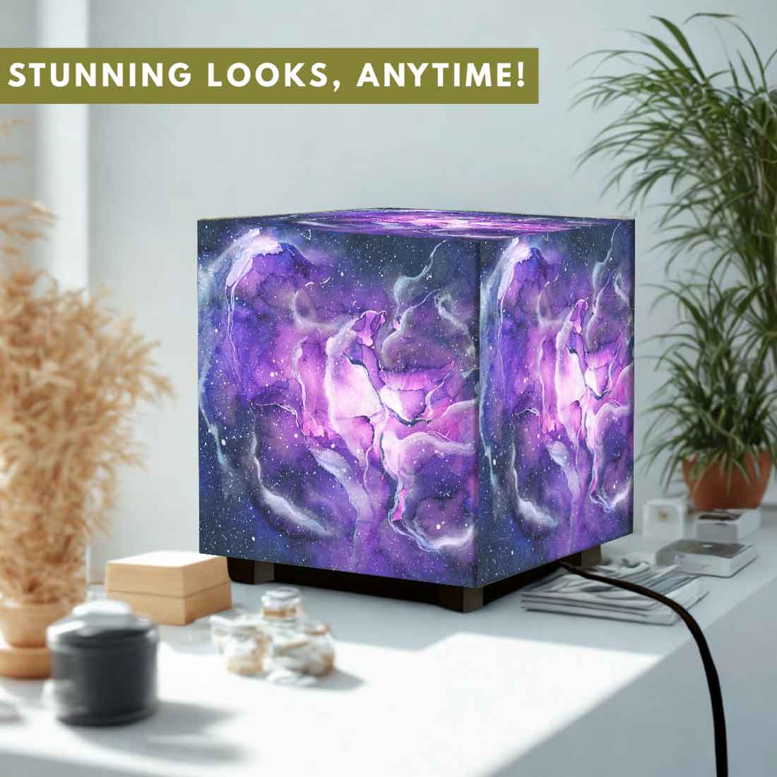 Nutcase LED Cube Light with Galaxy Design - Decorative Table Lamp for Home & Bedroom Ambience - Image 2
