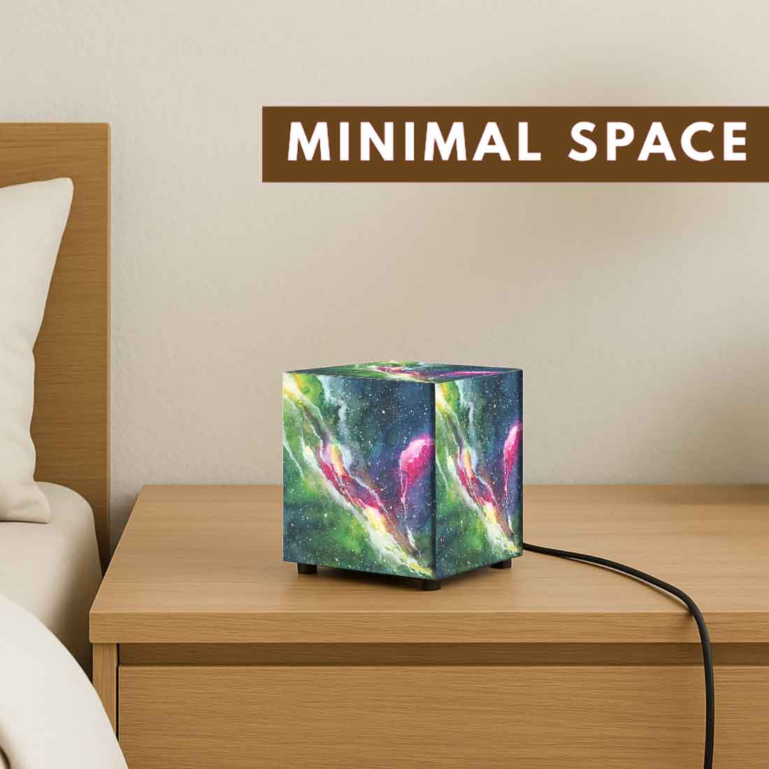 Nutcase LED Cube Light with Galaxy Design - Decorative Table Lamp for Home & Bedroom Ambience - Image 5