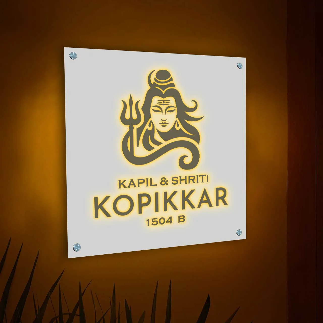 Nutcase LED Name Plate for Home-Lord Shiva Name Plate with Light - Image 2