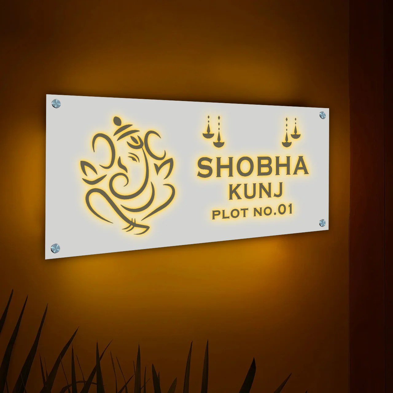 Nutcase LED Name Plate-Lord Ganesha Name Plate with Light - Image 2