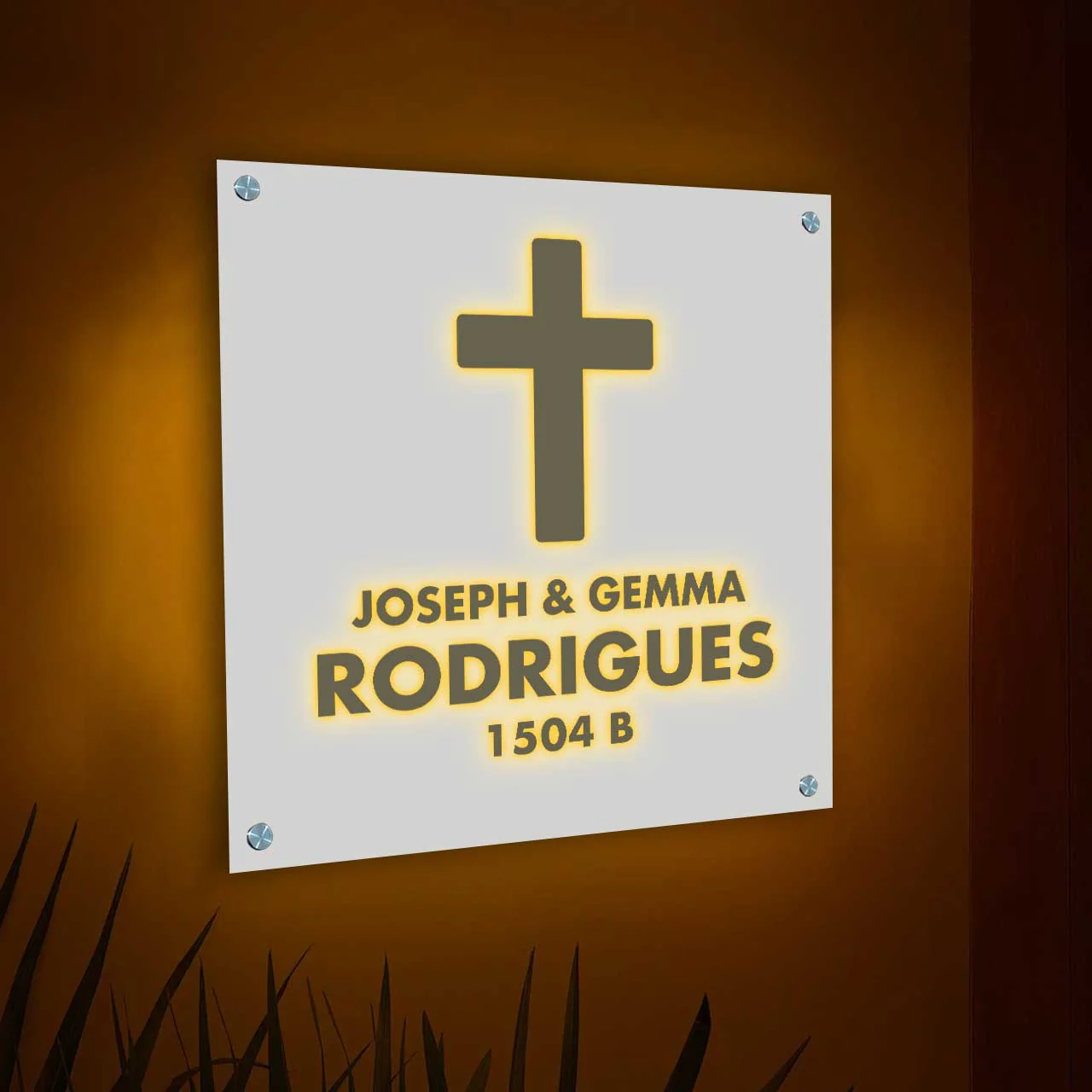 Nutcase Lighting Name Board with Jesus Cross-LED Name Plate - Image 2